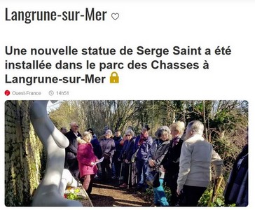 Une nouvelle statue de Serge Saint installée dans le parc des Chasses à Langrune-sur-Mer